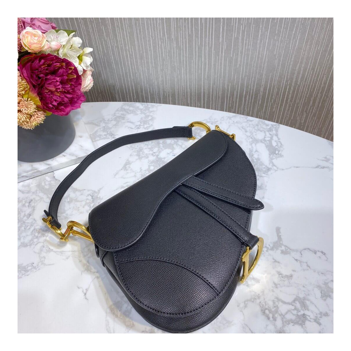 Christian Dior Saddle Bag in Grained Calfskin M0446