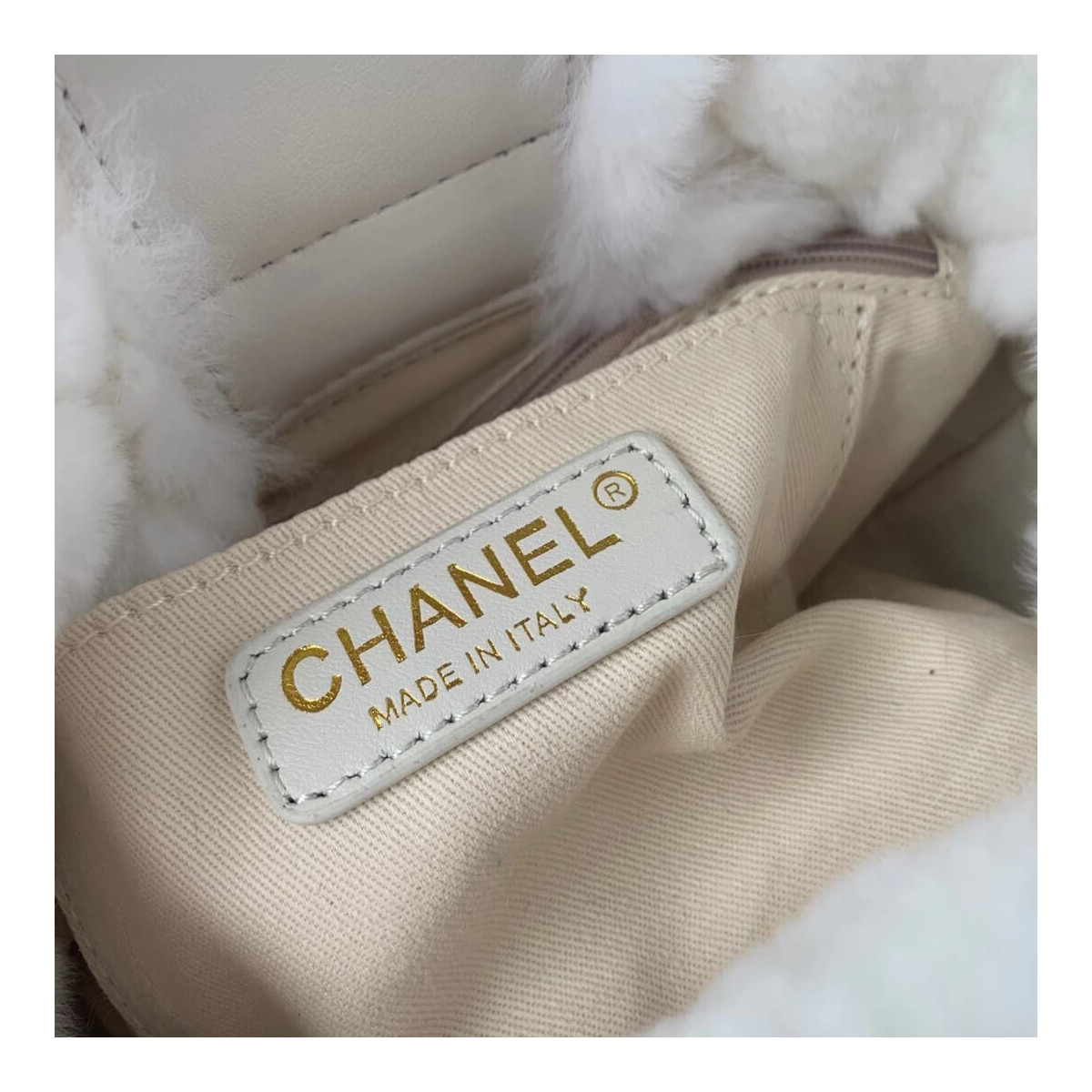 Chanel Shearling Lambskin Bucket Bag AS2241