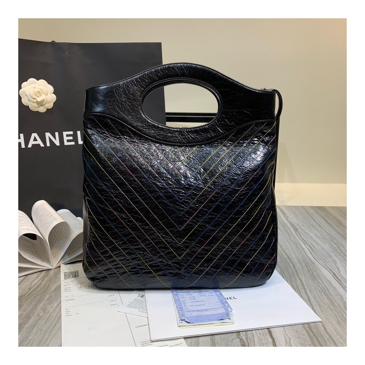 Chanel Crumpled Calfskin Chanel 31 Shopping Bag 0091