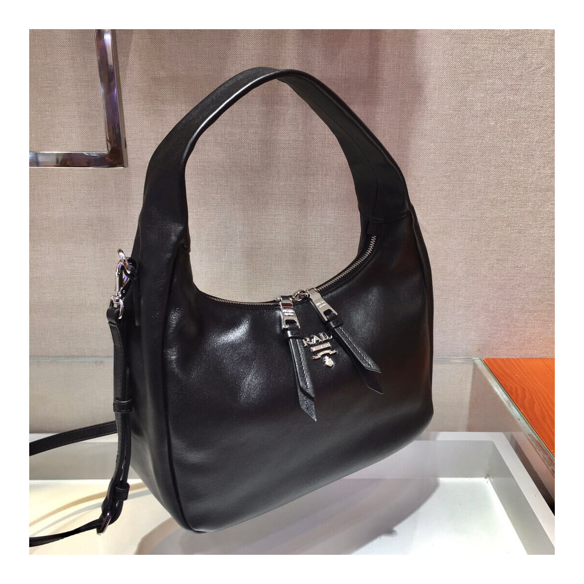 Prada Calf Leather Hobo Bag 26cm 1BC132