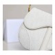 Christian Dior Mini Saddle Bag in White Oblique Jacquard M0447