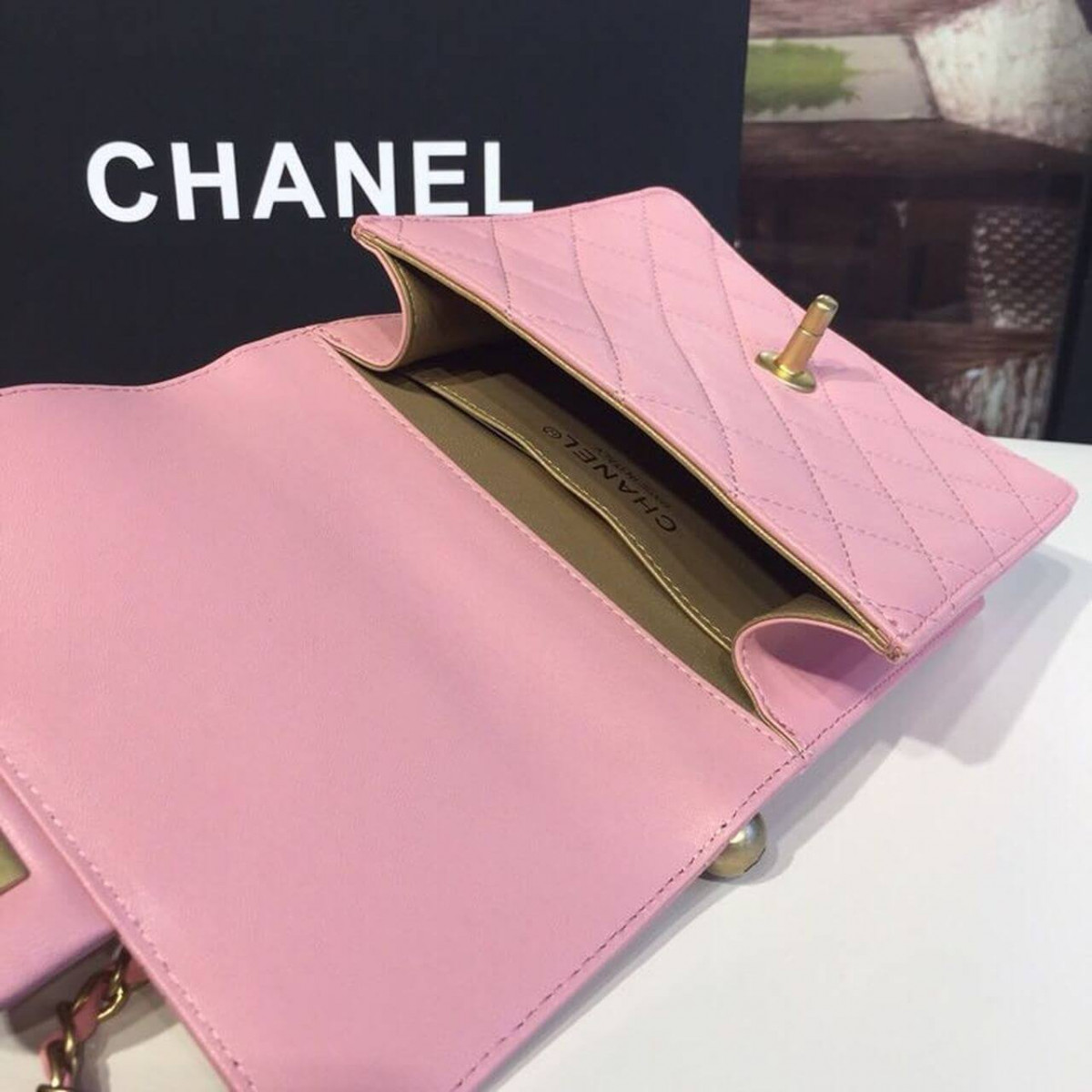 Chanel Small Pearl Chain Flap Bag AS0584