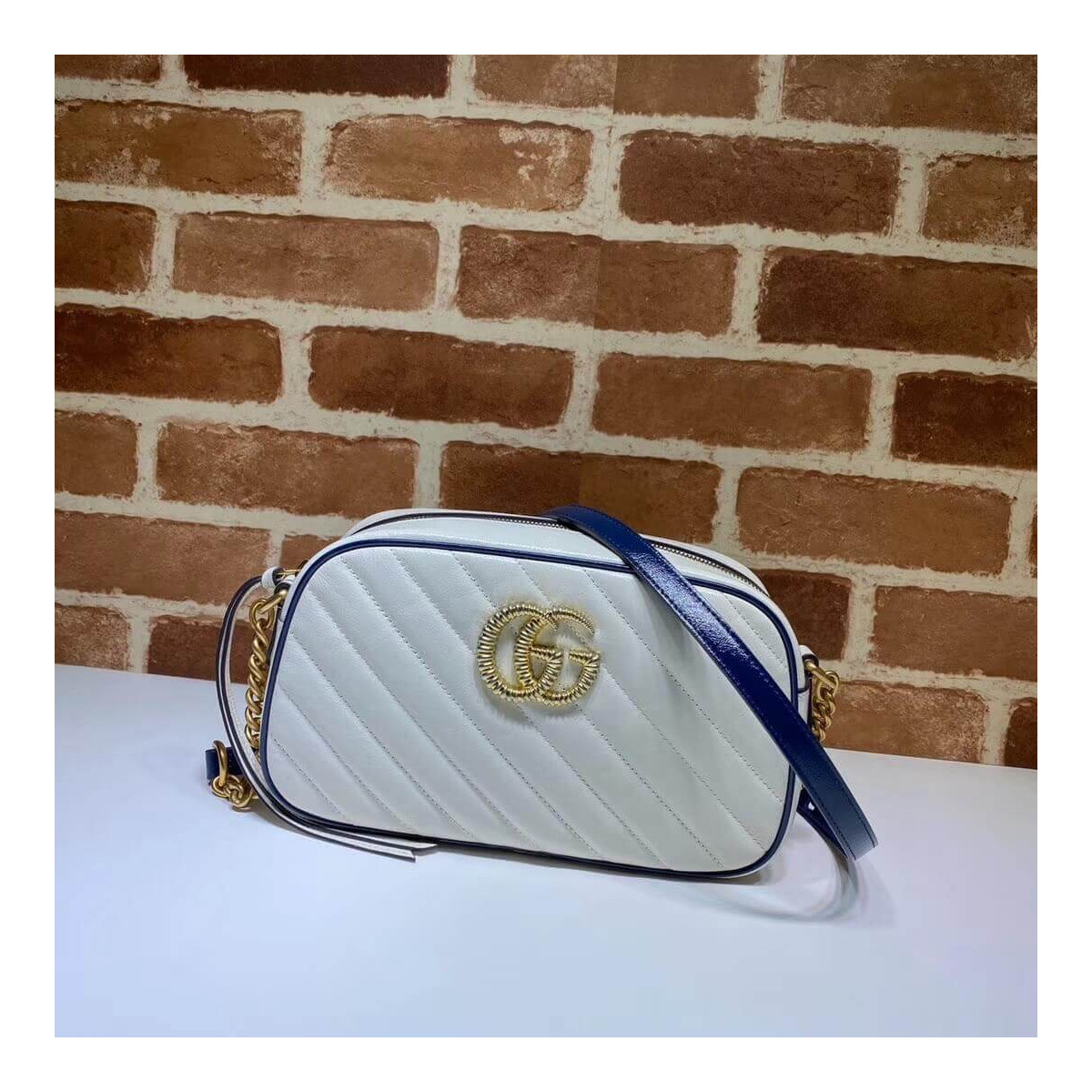 Gucci GG Marmont Small Shoulder Bag 447632 White