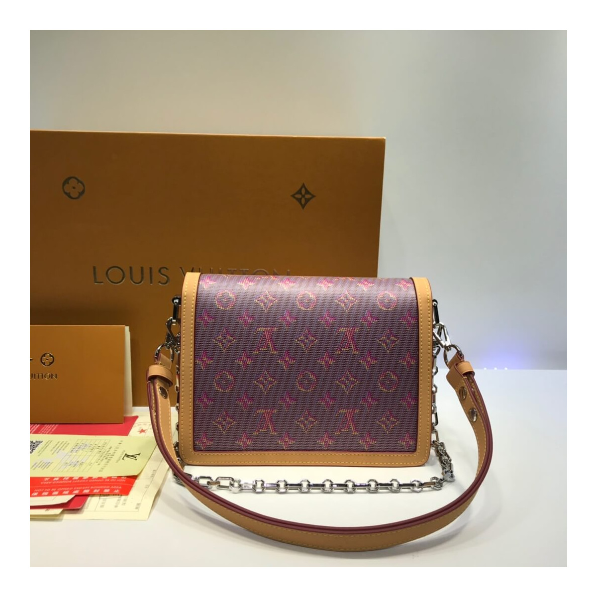 Louis Vuitton Printed Calf Leather Dauphine MM M55452