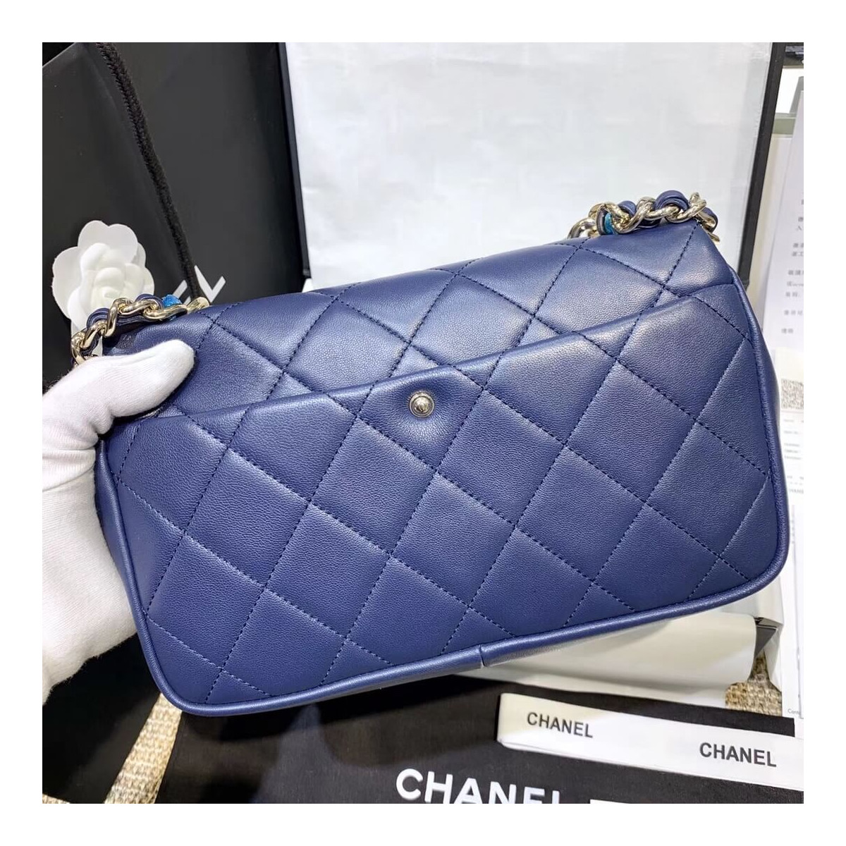 Chanel Flap Bag With Large Bi-Color Chain AS1353