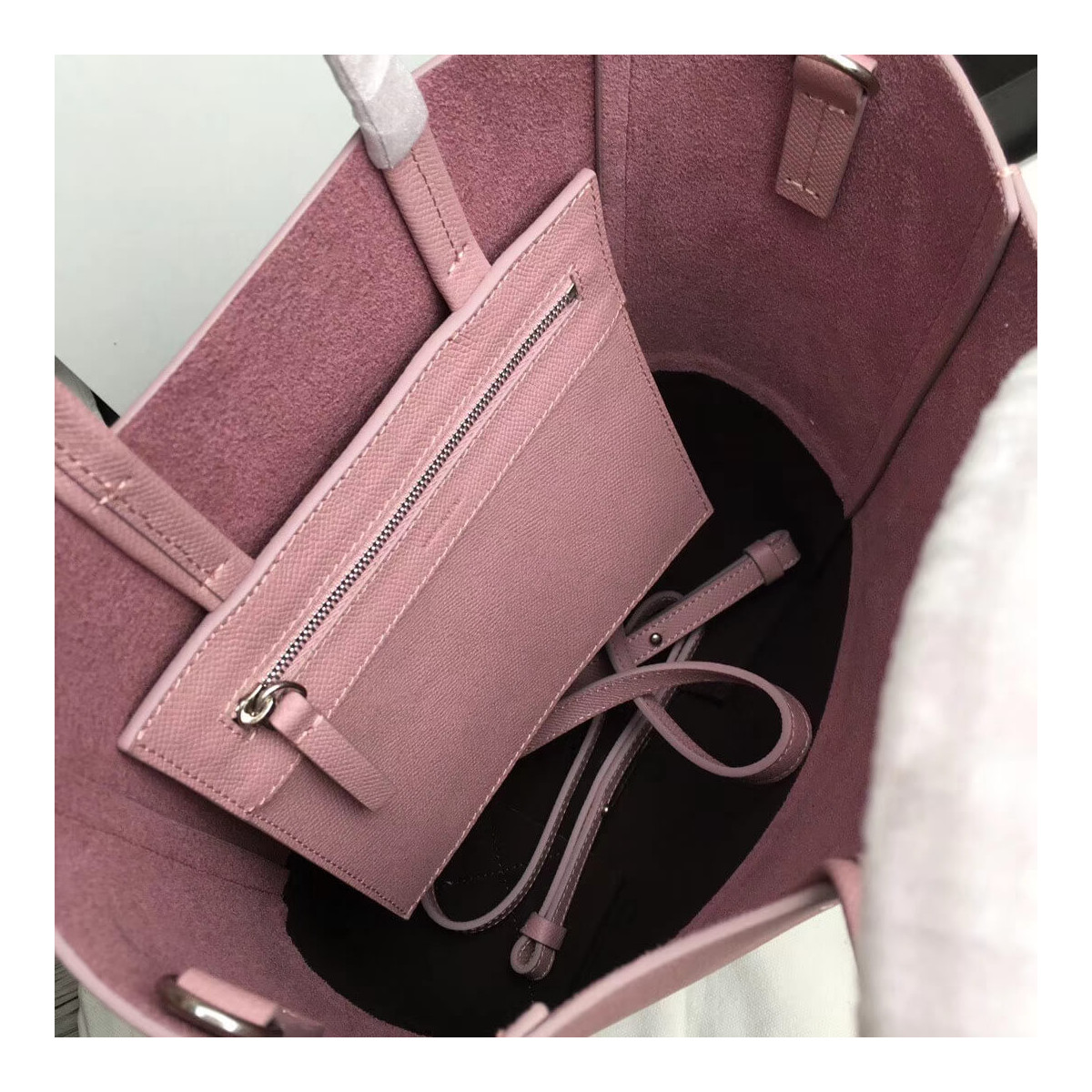 Celine Small Cabas In Grained Calfskin 189813 Pink/Black