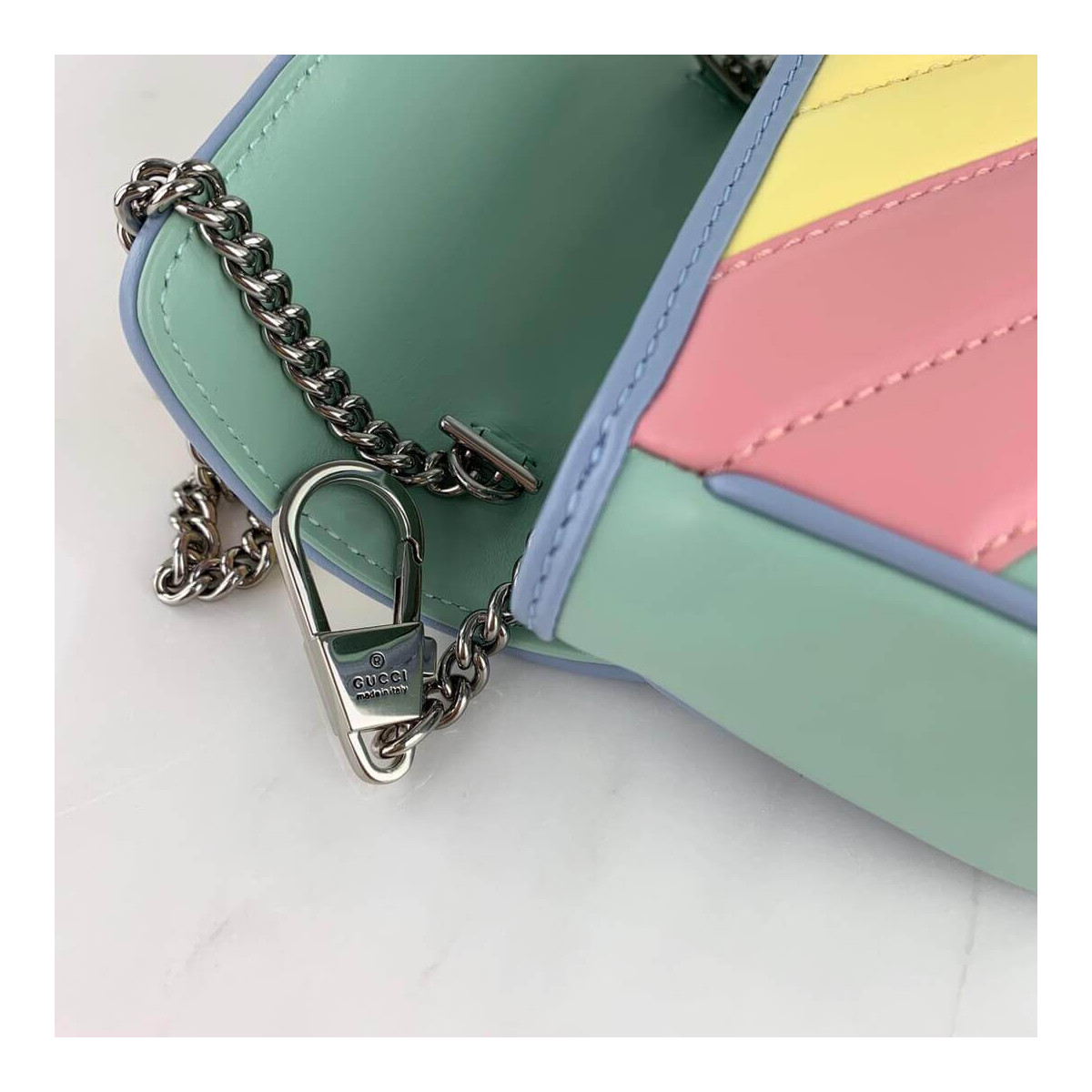 Gucci GG Marmont Super Mini Bag In Pastel And Rainbow 476433