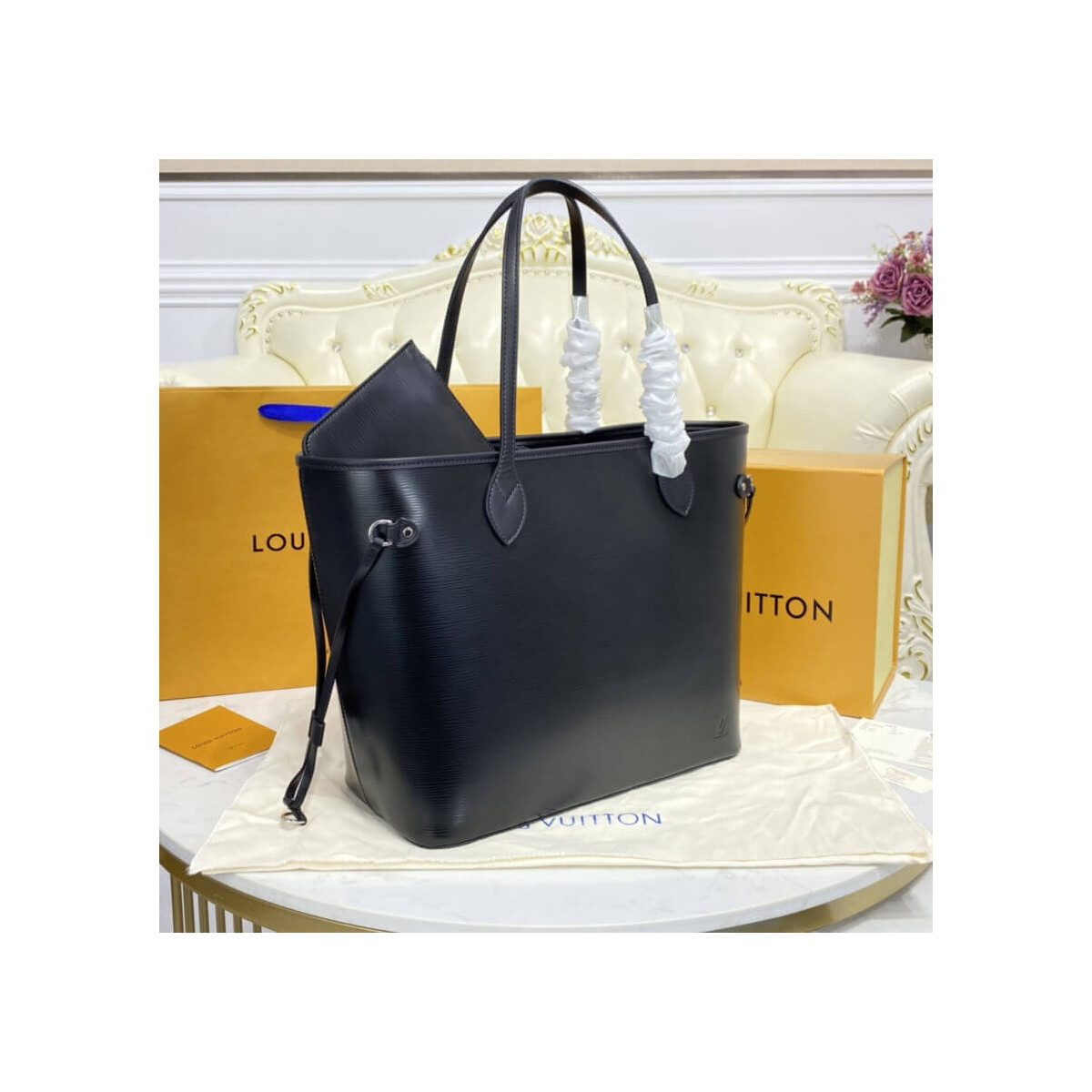 Louis Vuitton Epi Leather Neverfull MM M40392 Black