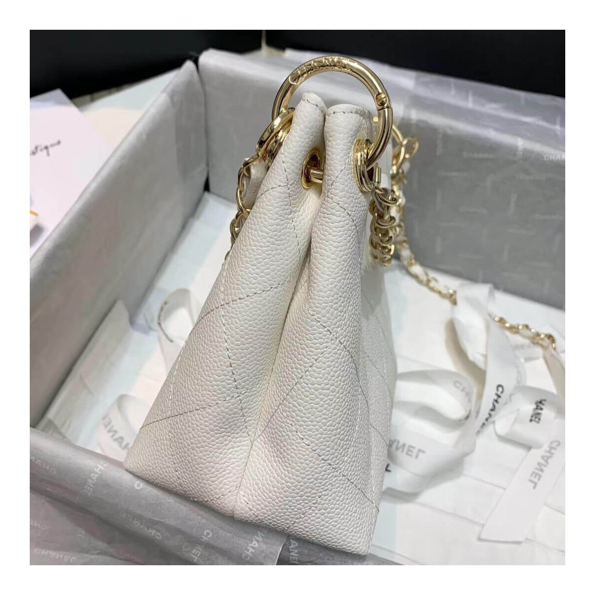 Chanel Grained Calfskin Small Hobo Bag AS1461