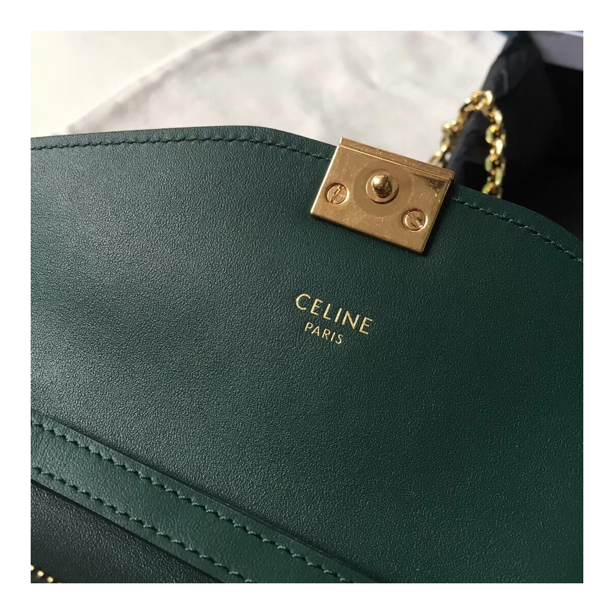 Celine C Wallet On Chain In Smooth Calfskin 10B903