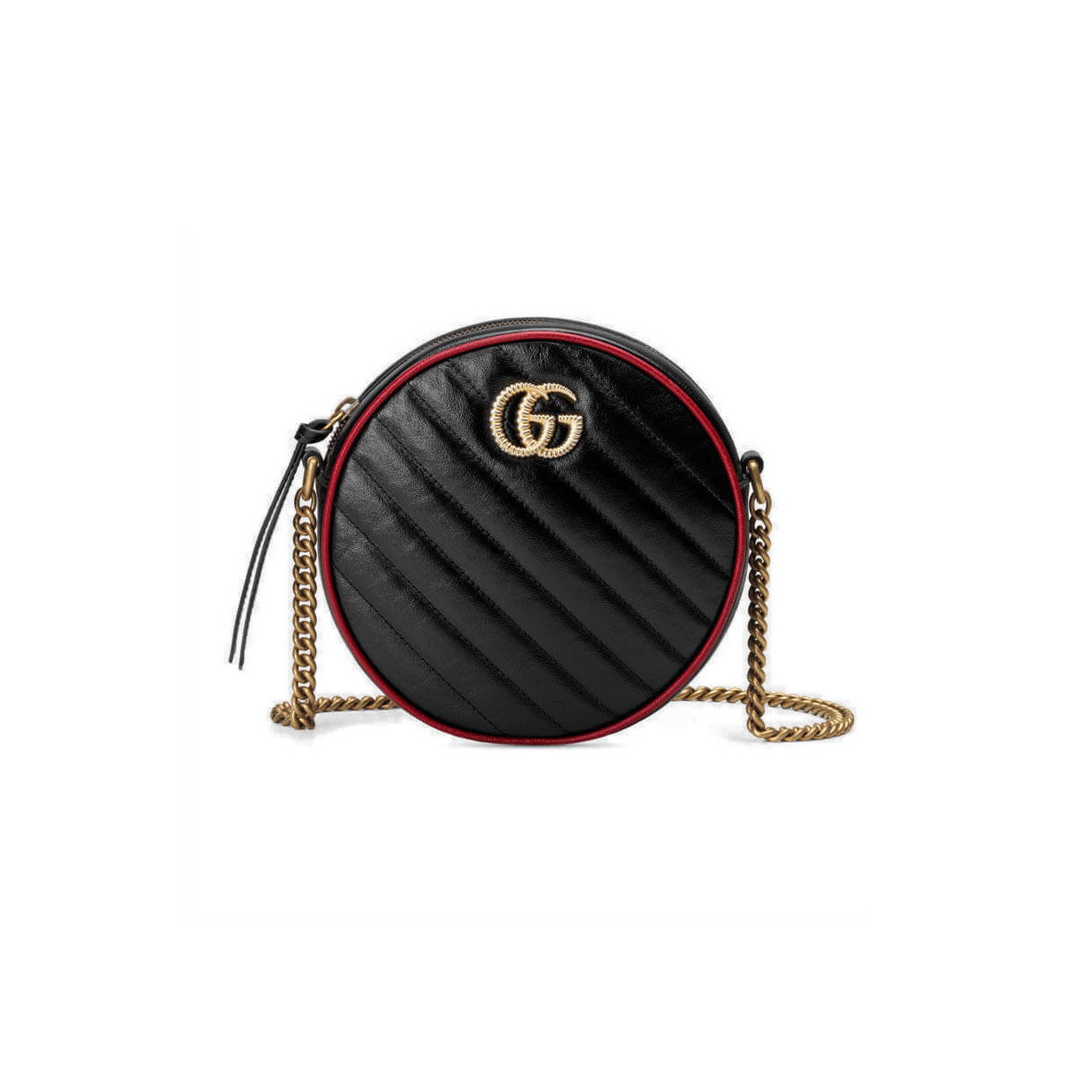 Gucci GG Marmont Mini Round Shoulder Bag 550154 Black