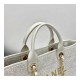 Chanel Deauville Tote 38cm Canvas Bag A66941 White/Gold