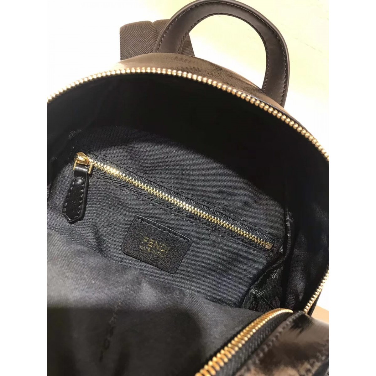 Fendi Mania Logo Zucca Coated Canvas Backpack 8BZ038