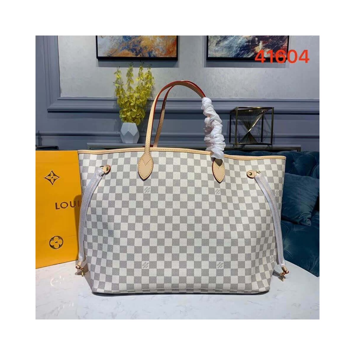 Louis Vuitton Damier Azur Canvas Neverfull GM N41604 Pink