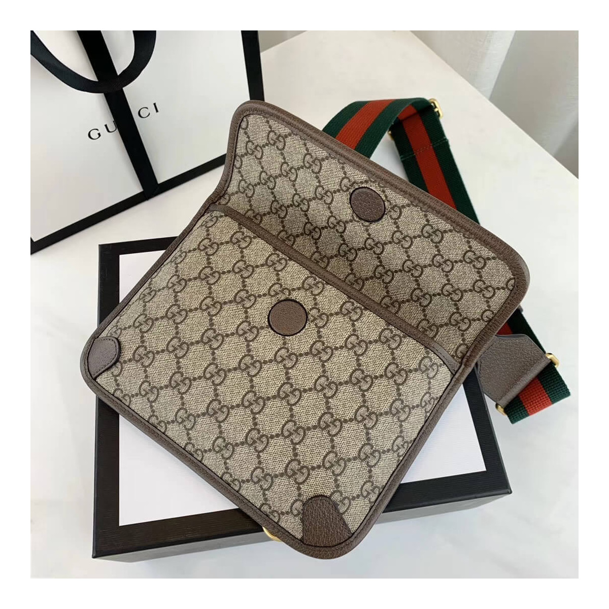 Gucci GG Supreme 489617 Coffee