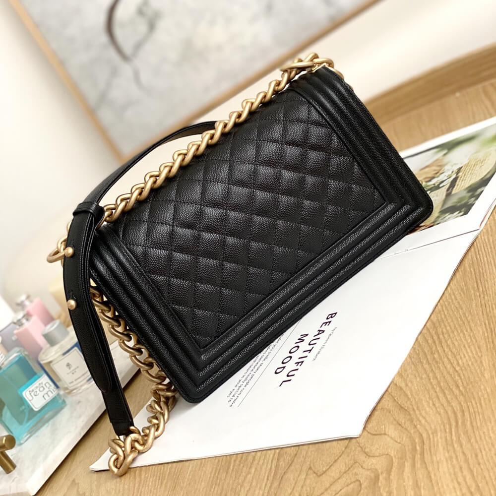 Chanel Le Boy Bag 25cm A67086 Black Caviar Leather