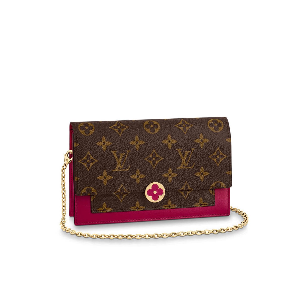 Louis Vuitton Monogram Canvas Flore Chain Wallet M67404 M67405