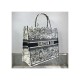 Dior Book Tote in Latte Multicolor Zodiac Embroidery M1286