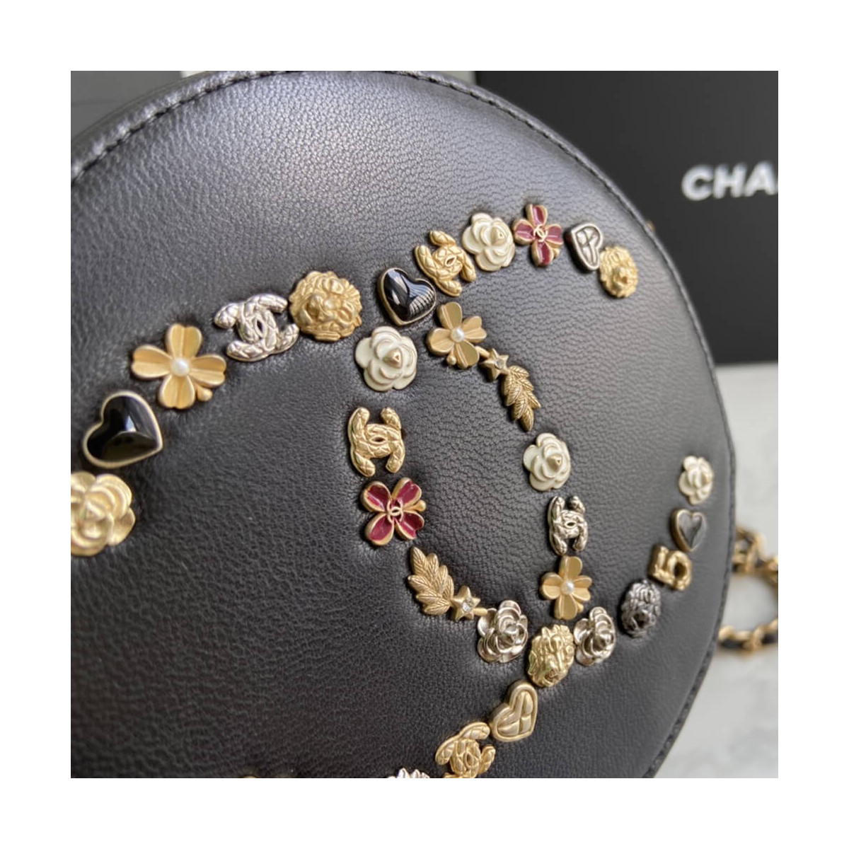 Chanel Studded CC Detail Round Bag AS1180