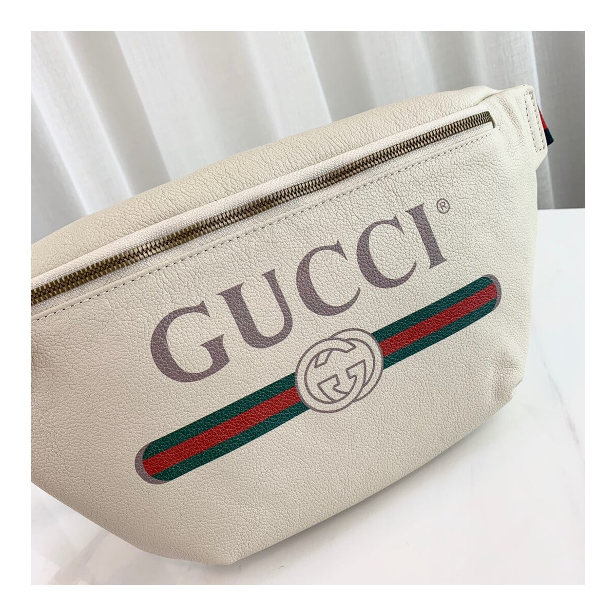 Gucci Print Leather Belt Bag 493869