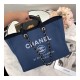 Chanel Deauville Tote 38cm Canvas Bag A66941 Blue