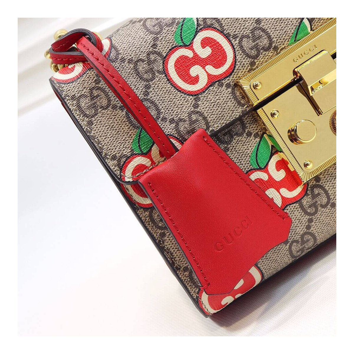 Gucci GG Apple Print Padlock Small Shoulder Bag 409487