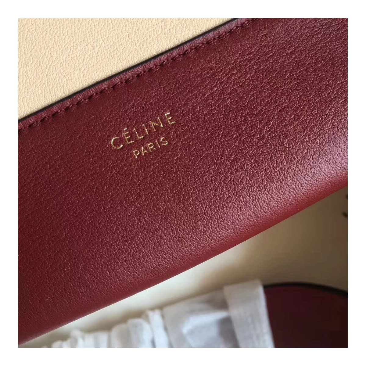 Celine Frame Medium Shoulder Bag 180263 Red/Beige