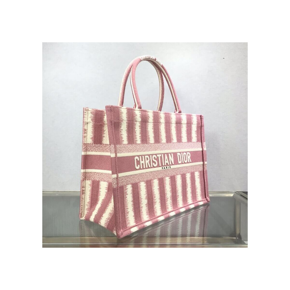 Dior Small Book Tote D-Stripes Embroidery M1296