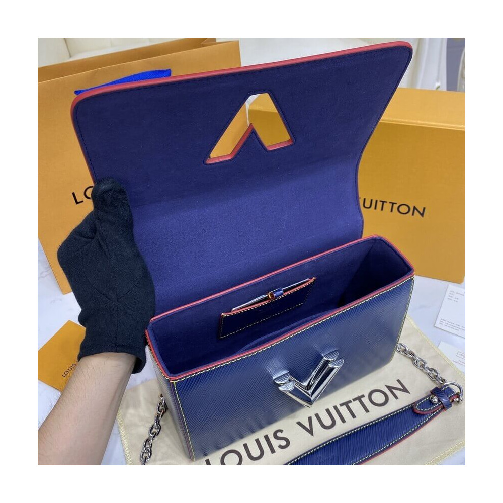 Louis Vuitton Epi Leather Twist MM M50282 Navy Blue/Red