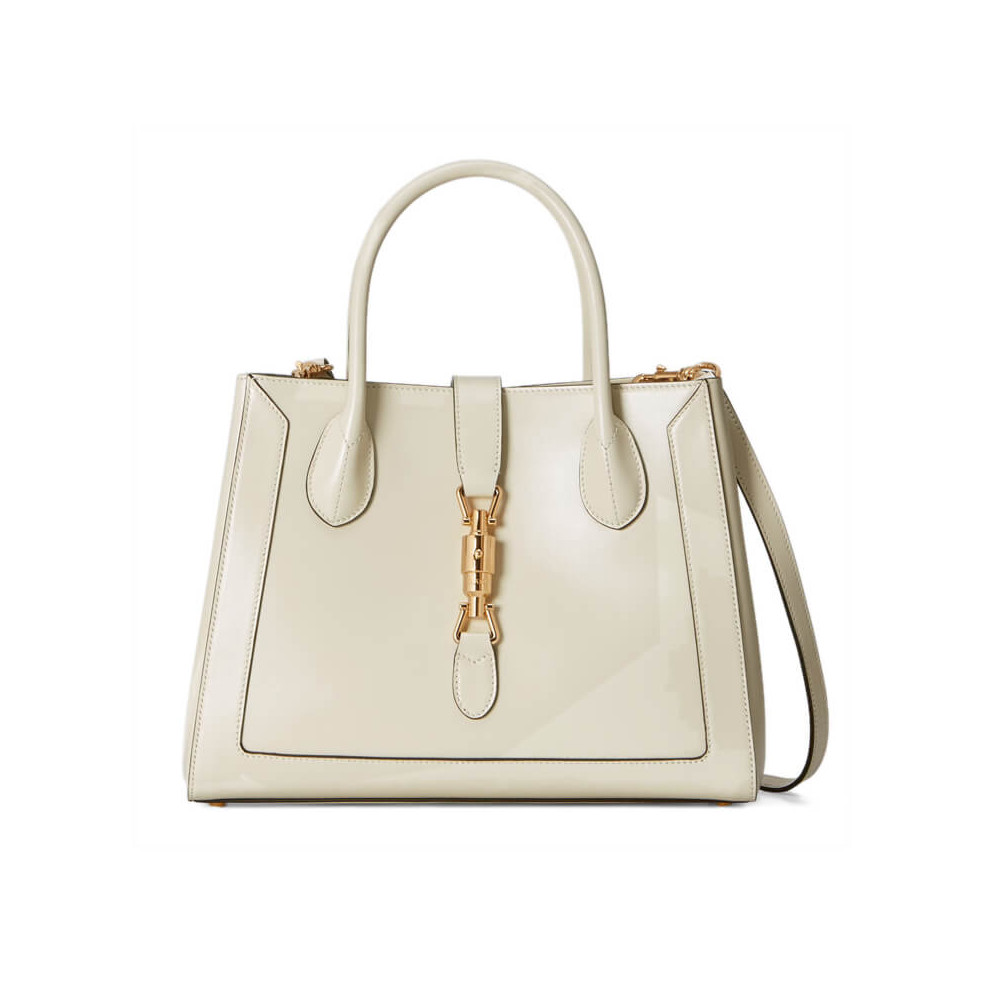 Gucci Jackie 1961 Medium Tote Bag in White Leather 649016