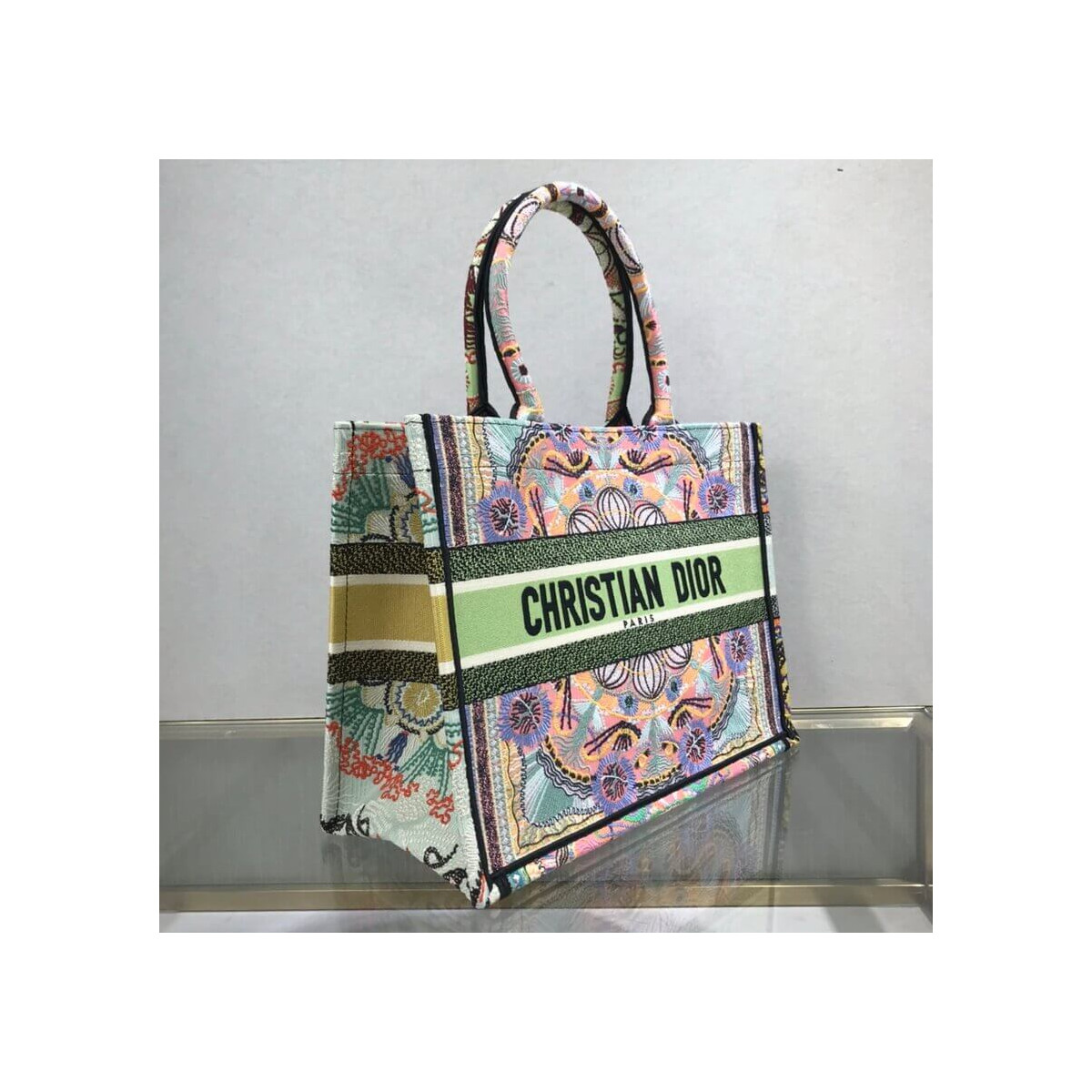 Dior Small Book Tote Multicolor In Lights Embroidery M1296