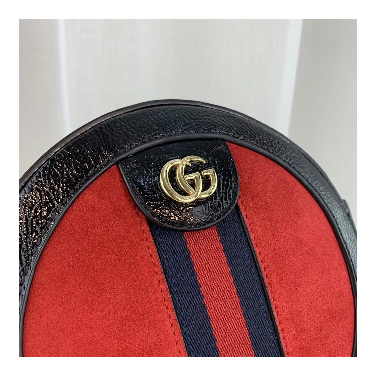 Gucci Suede Ophidia Mini Round Shoulder Bag 550618