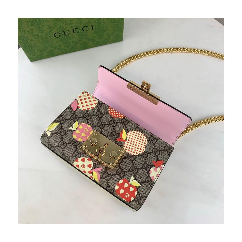 Gucci Padlock Heart Apple Pattern Small Shoulder Bag 409487