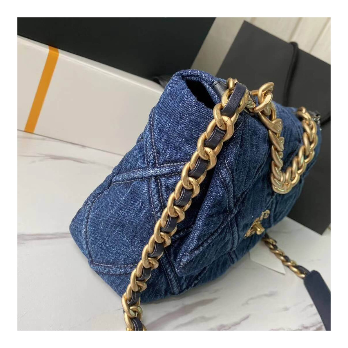 Chanel 19 Large Flap Bag AS1161 Denim