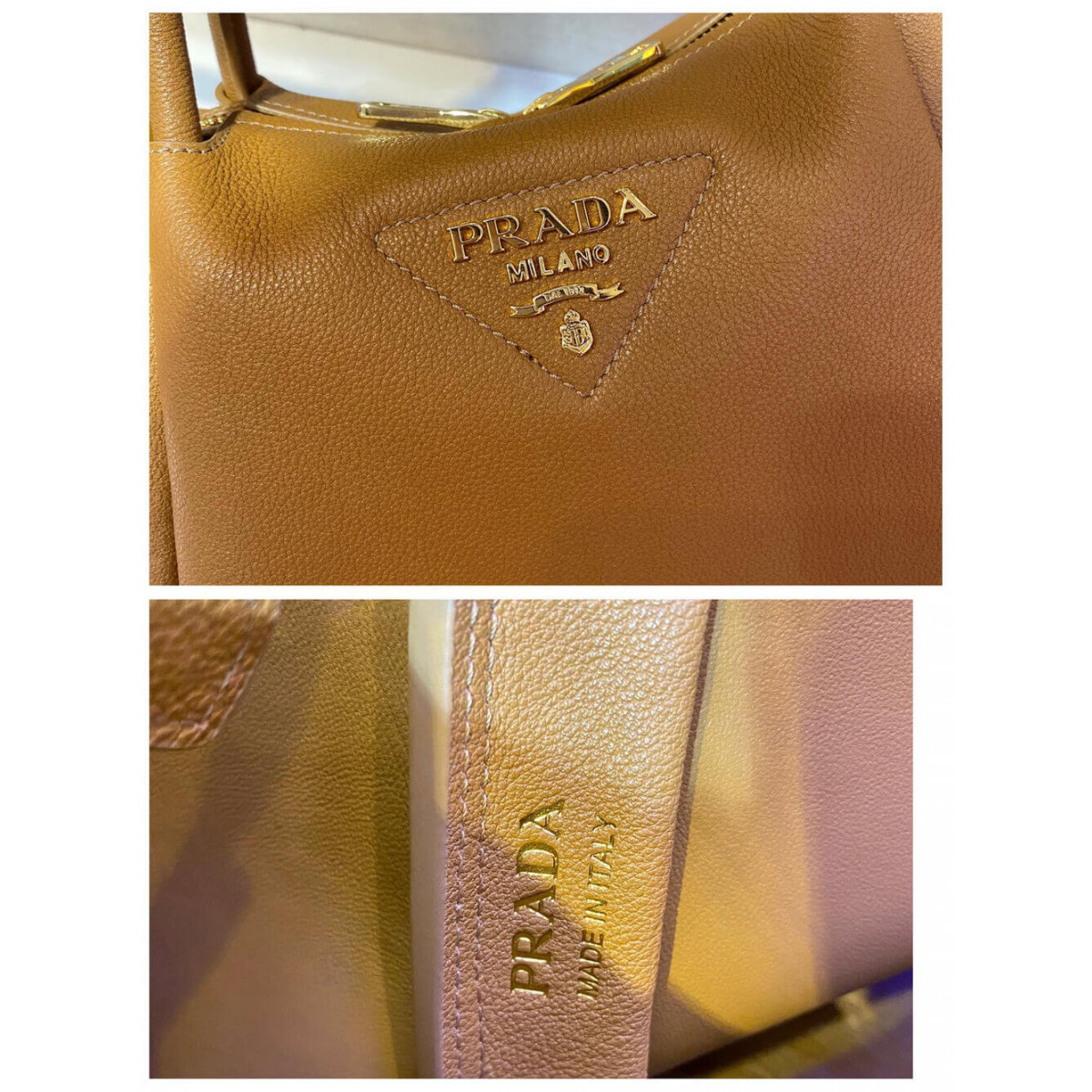 Prada Deerskin Leather Should Tote Bag 1BC145