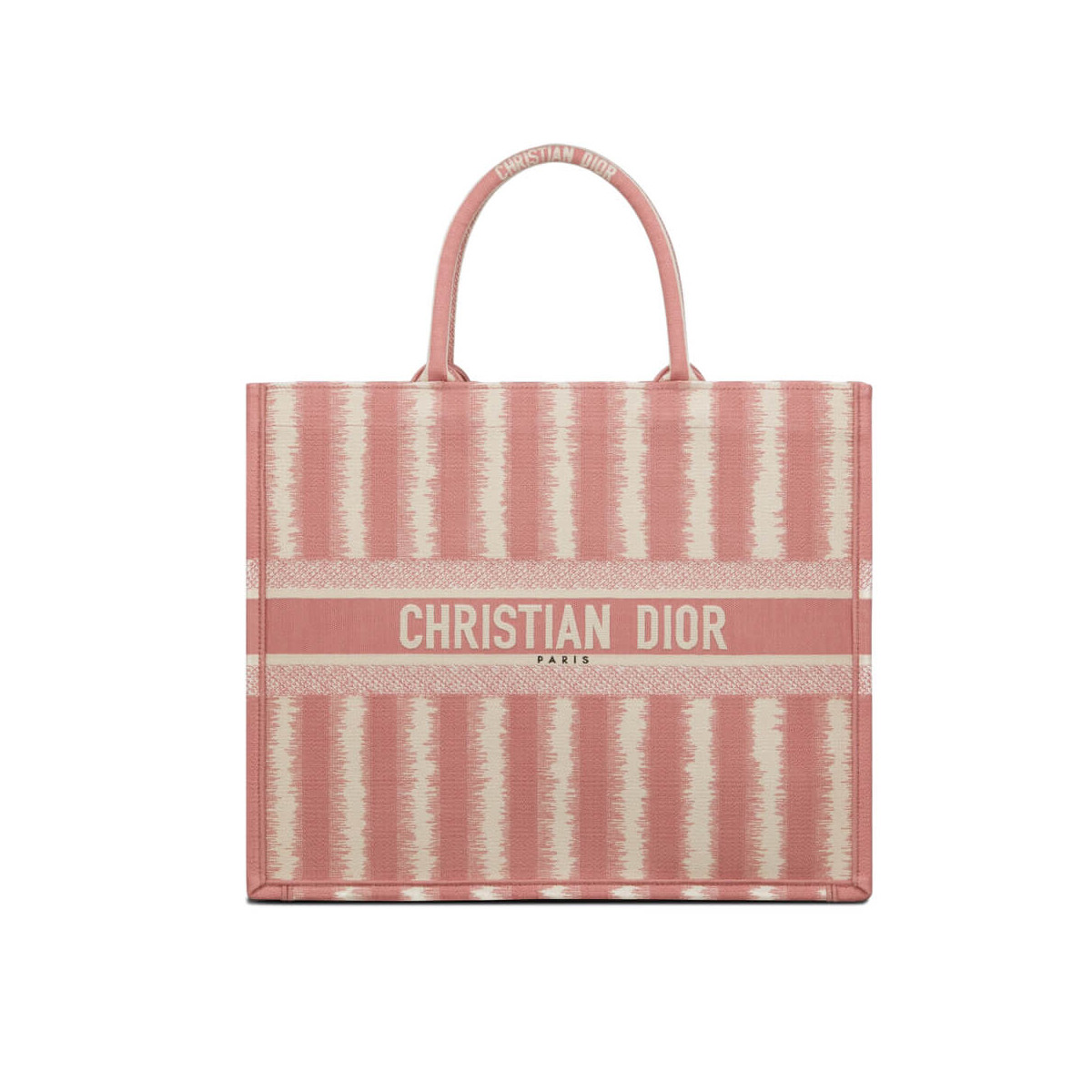 Dior Book Tote Pink D-Stripes Embroidery M1286