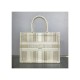 Dior Small Book Tote Beige Stripes Embroidery M1296