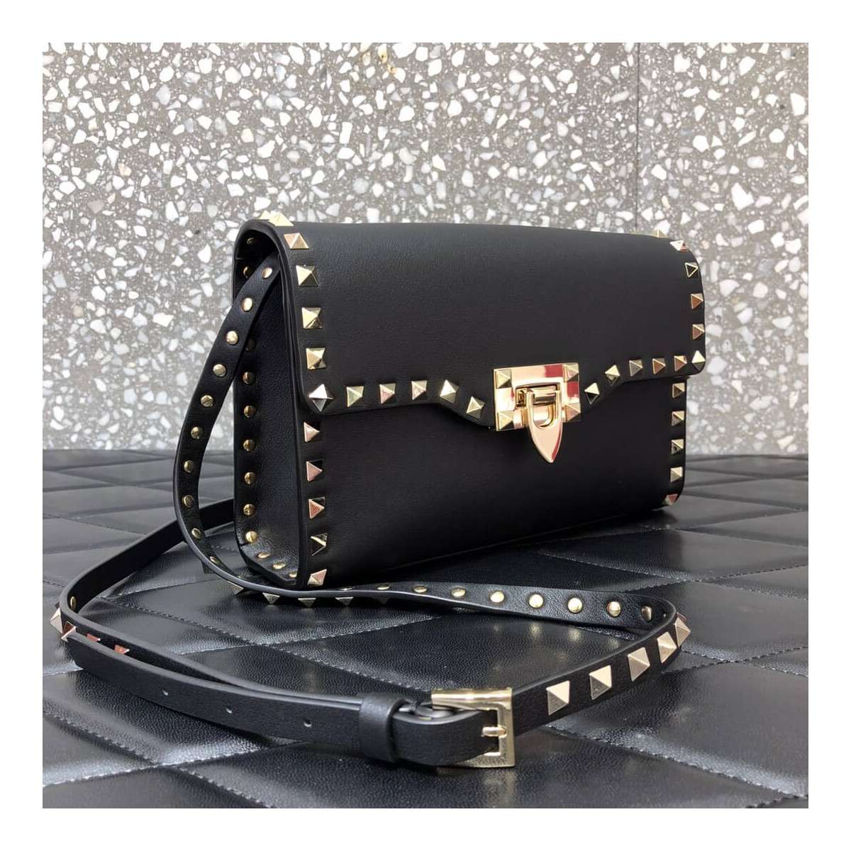 Valentino Garavani Rockstud Calfskin Crossbody Bag 0181