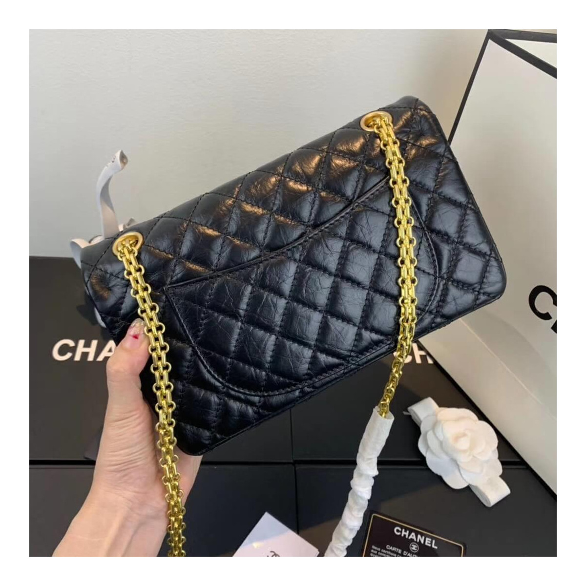 Chanel Aged Calfskin Lucky Charms 2.55 Flap Bag A01112