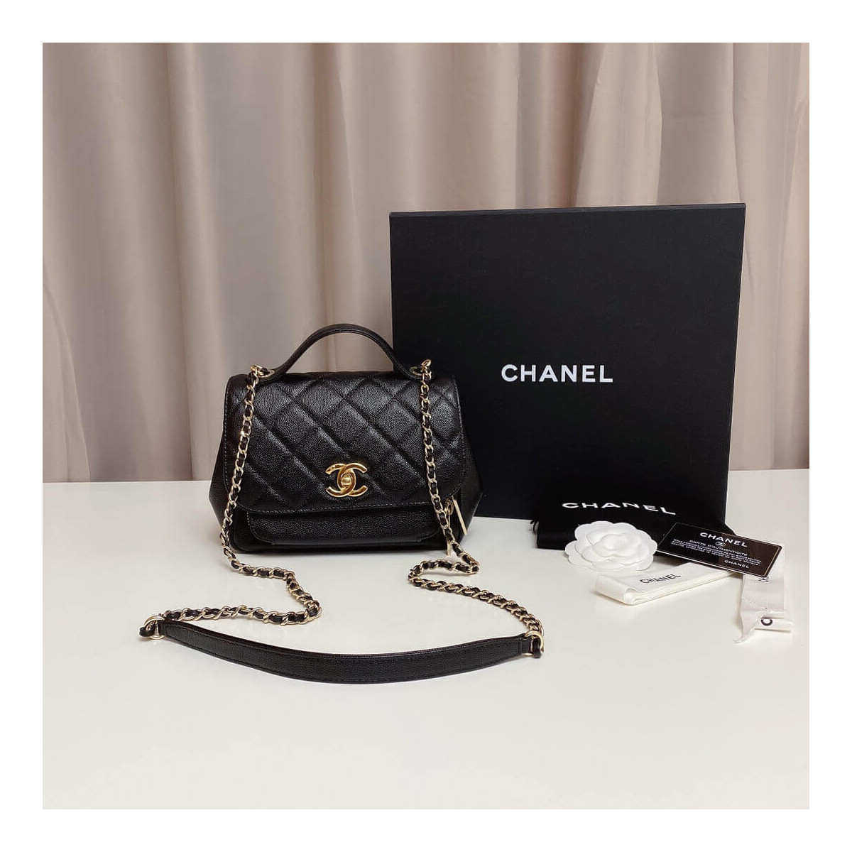 Chanel Quilted Caviar Leather Small Business Affinity Bag A93749