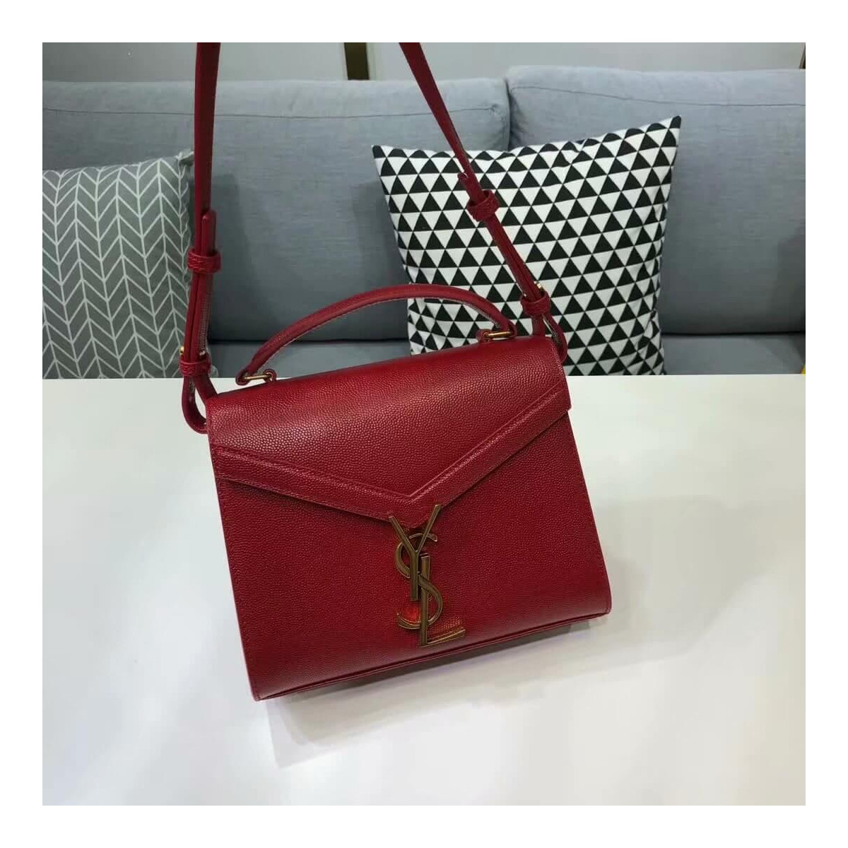 YSL Saint Laurent Cassandra Mini Top Handle Bag 602716