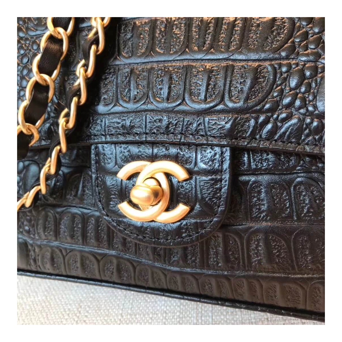 Chanel Alligator Flap Classic Bag 1112