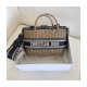 Christian Dior Wicker Basket Shoulder Bag Blue Oblique M7601