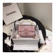 Chanel Tweed Flap Bag With Large Pearl Handle AS0593