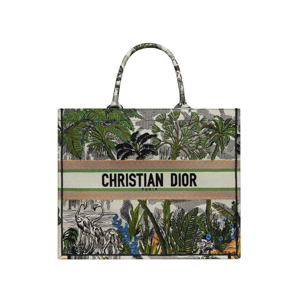 Christian Dior Book Tote Bag In Embroidered Canvas M1286