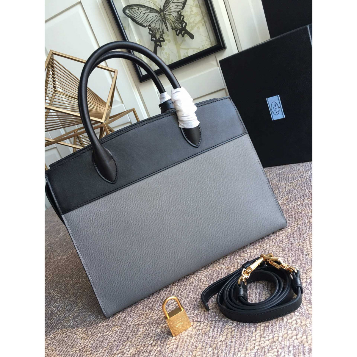 Prada Saffiano Leather Esplanade Bag 1BA047