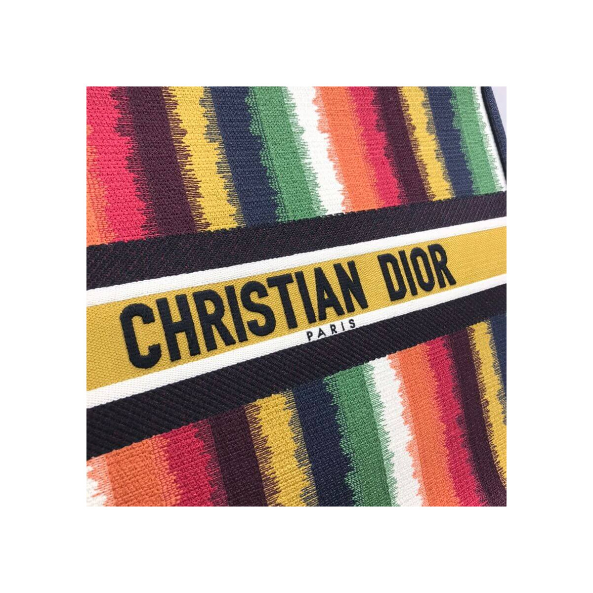 Dior Book Tote Multicolor D-Stripes Embroidery M1286