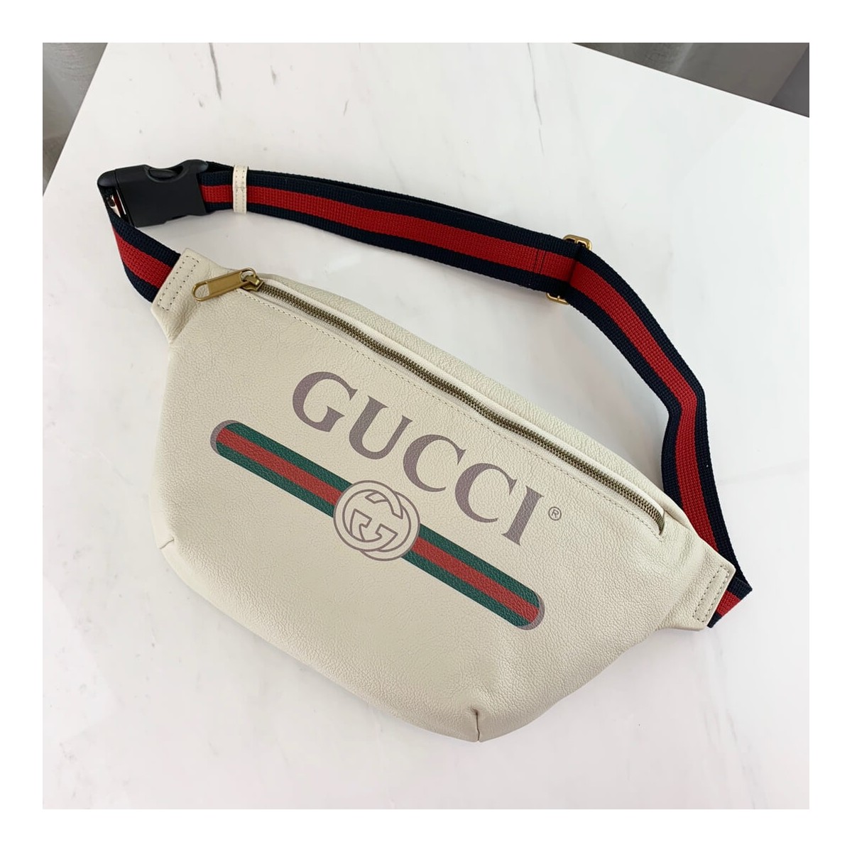 Gucci Print Leather Belt Bag 493869