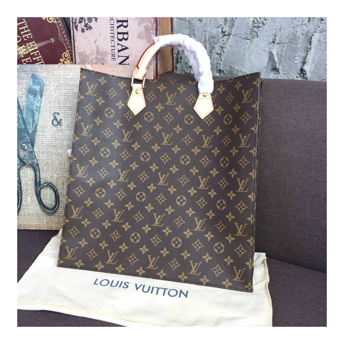 Louis Vuitton Monogram Canvas Sac Plat Tote Bag M51140