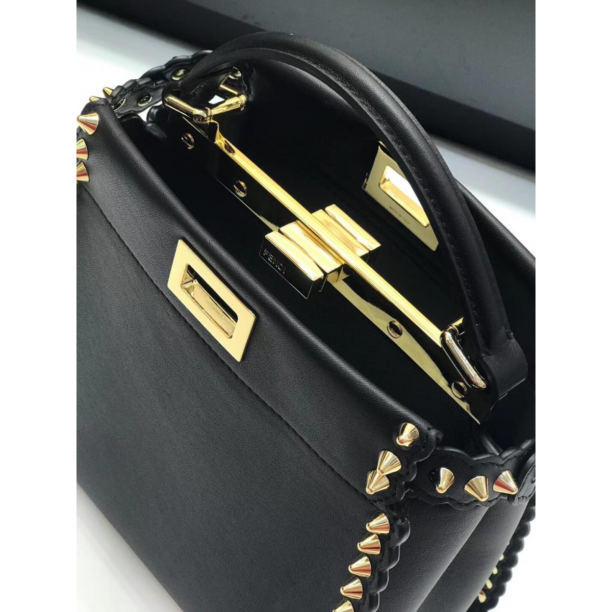 Fendi Peekaboo Mini with Metal-Plated Micro Studs 8BN244